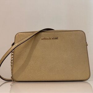 Michael Kors Gold Crossbody Bag with Adjustable Strap